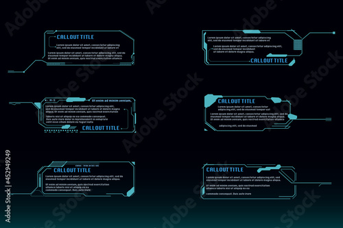Callout Digital Futuristic Information UI Template Vector Set.