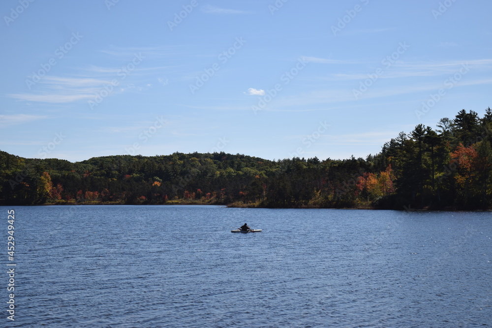 kayak fishing on lake