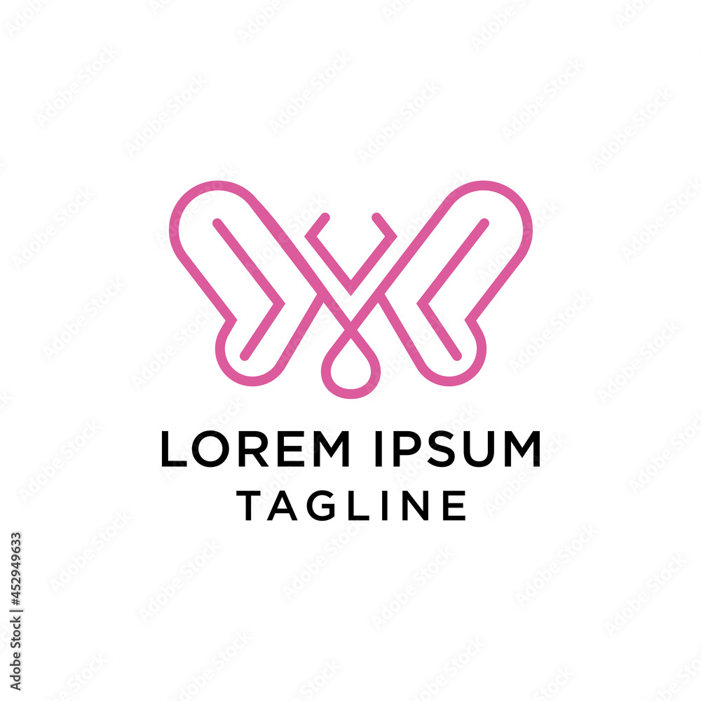Abstract M Butterfly logo design vector Abstract M Butterfly logo design vector