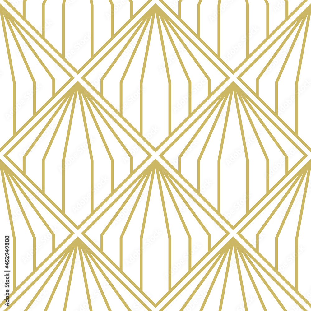 Art Deco Pattern. Seamless geometric vintage decoration. Minimal lines desig