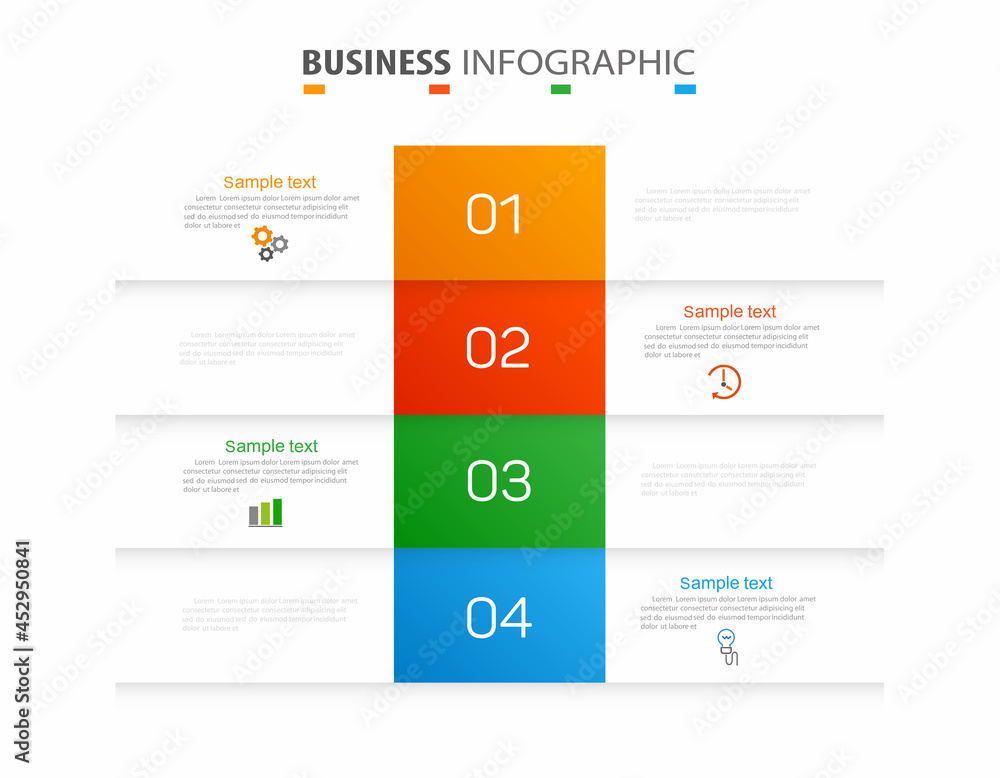 Business infographic design template with 4 options. Can be used for workflow layout, diagram, annual report, web design, steps or processes Business infographic design template with 4 options. Can be used for workflow layout, diagram, annual report, web design, steps or processes