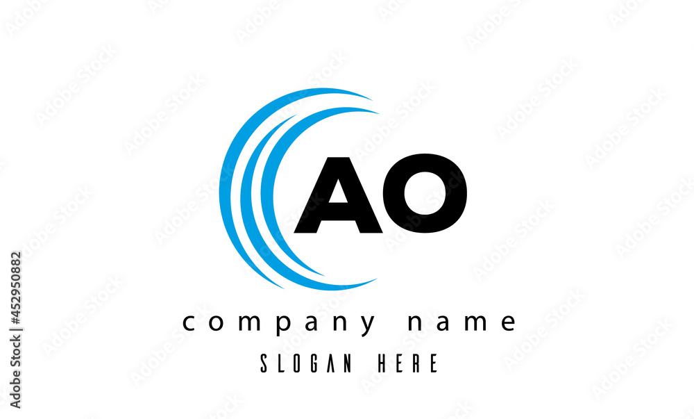  technology AO latter logo vector