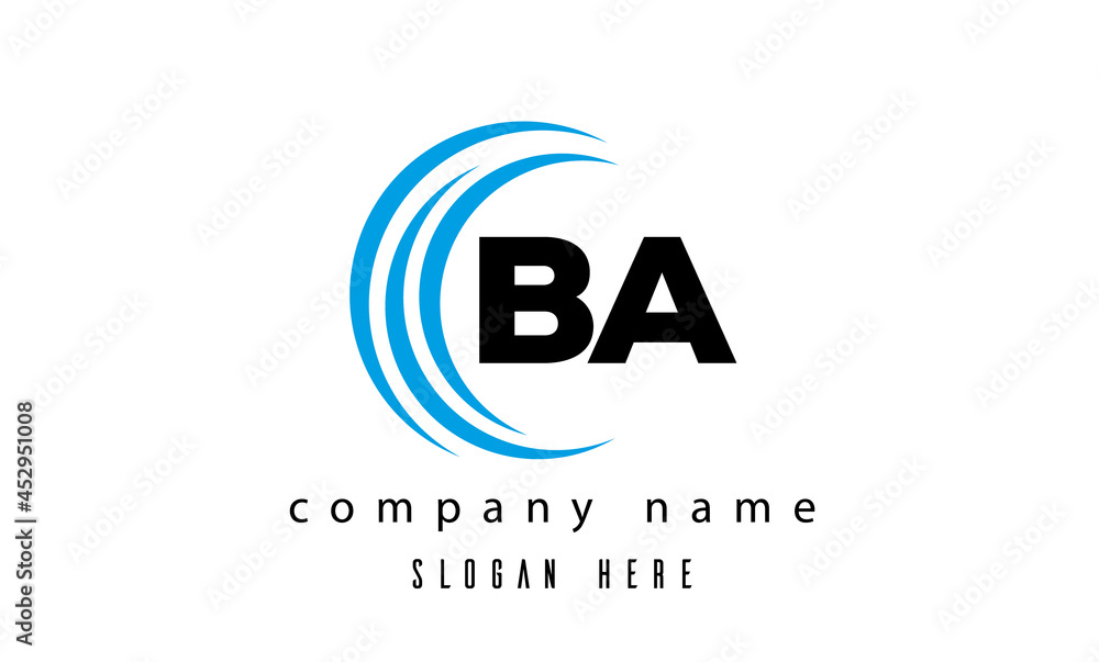  technology BA latter logo vector