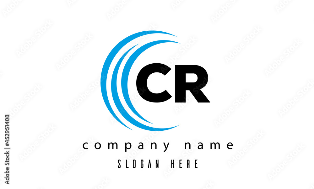 creative technology CR latter logo vector