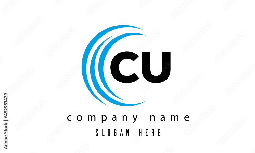 creative technology CU latter logo vector