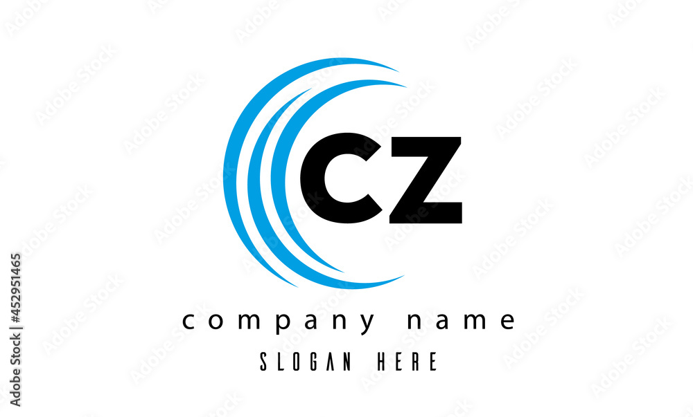 creative technology CZ latter logo vector