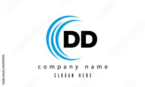 creative technology DD latter logo vector