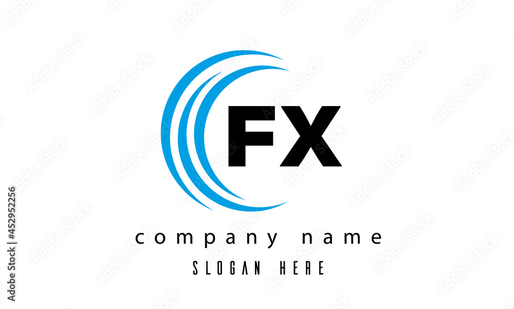 Obraz premium creative technology FX latter logo vector