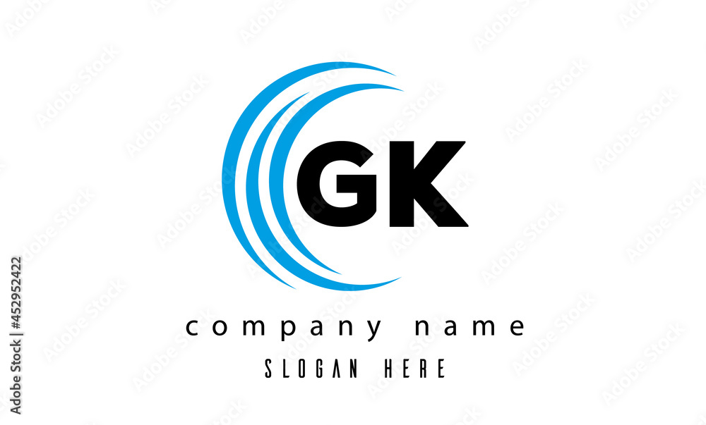 creative technology GK latter logo vector creative technology GK latter logo vector