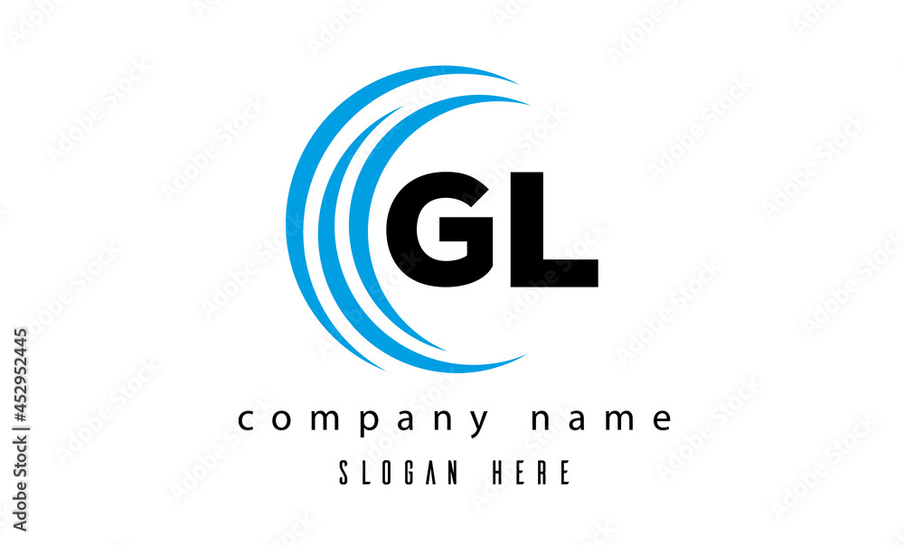creative technology GL latter logo vector creative technology GL latter logo vector