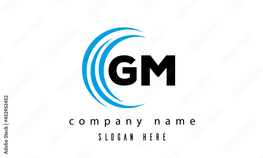 creative technology GM latter logo vector