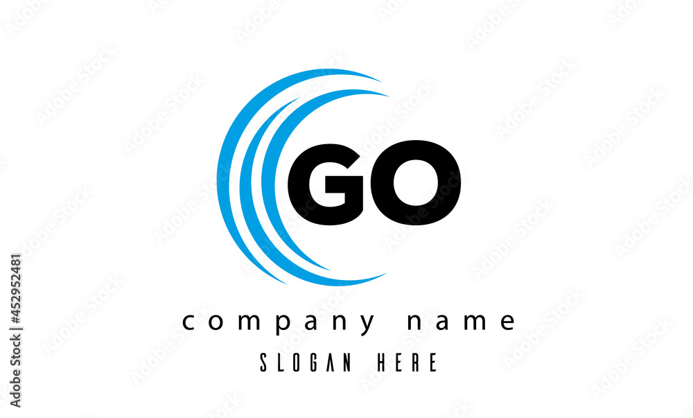 technology GO latter logo vector