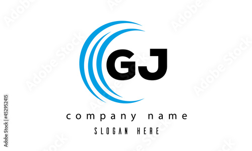 creative technology GJ latter logo vector
