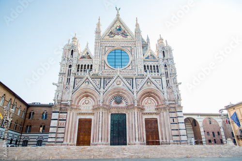 Siena Cathedral (Italian: Duomo di Siena) . Old historic town in Italian Tuscany