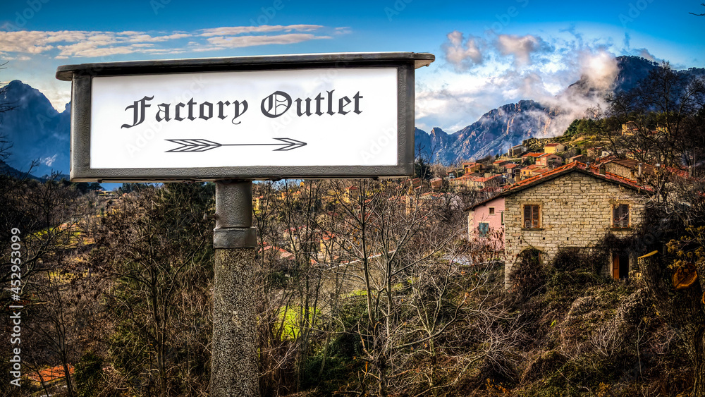 Fototapeta premium Street Sign FACTORY OUTLET