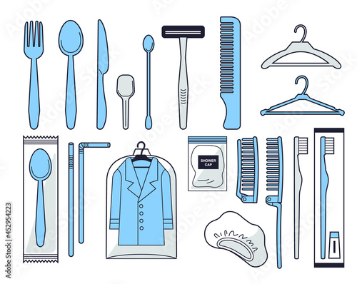 特定プラスチック仕様製品に関するイラストセット