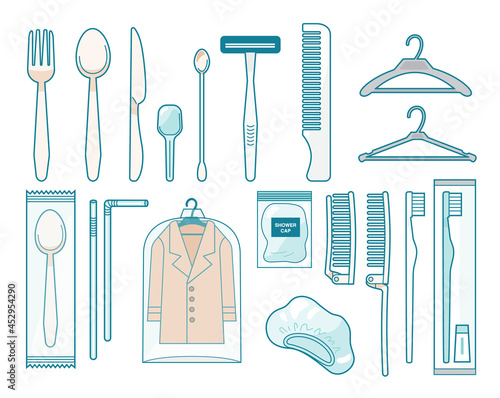 特定プラスチック仕様製品に関するイラストセット