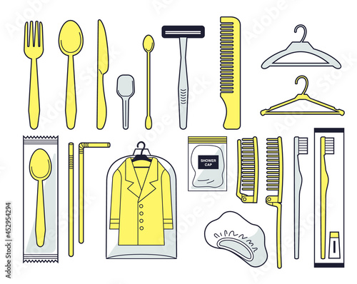 特定プラスチック仕様製品に関するイラストセット