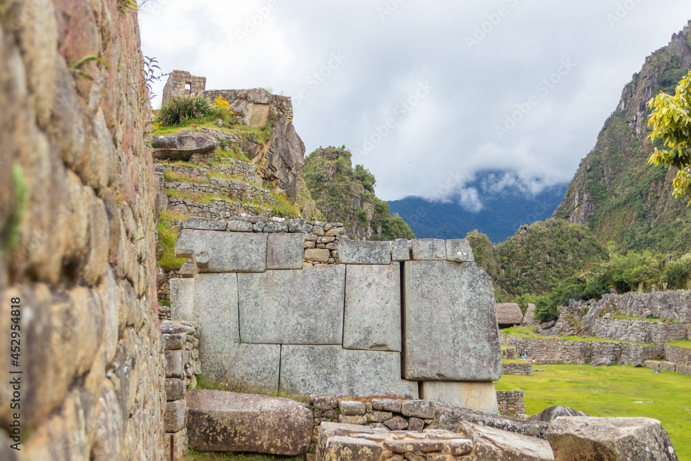Archaeological remains of Machu Picchu located in the mountains of Cusco.