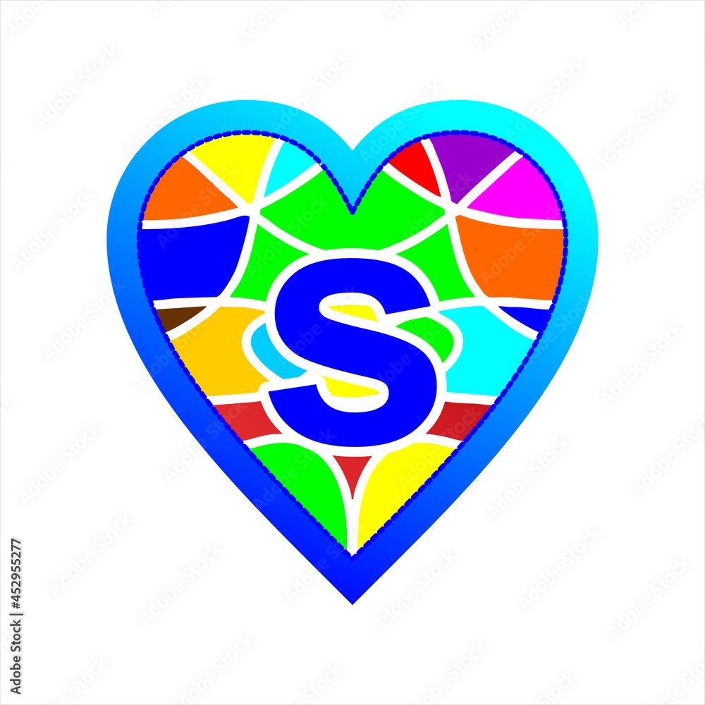 icon abstract monoline combination hart colorful and letter s, simple clipart, beautiful and cool vector graphic resource icon abstract monoline combination hart colorful and letter s, simple clipart, beautiful and cool vector graphic resource