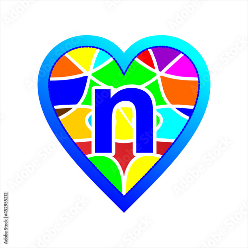 Free Download icon abstract monoline combination hart colorful and letter n, simple clipart, beautiful and cool vector graphic resource - GFXLoad