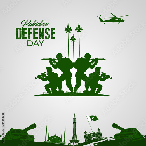 Pakistan defense day. Celebration concept. September 6.Template for background, banner, card, poster.  vector illustration.
