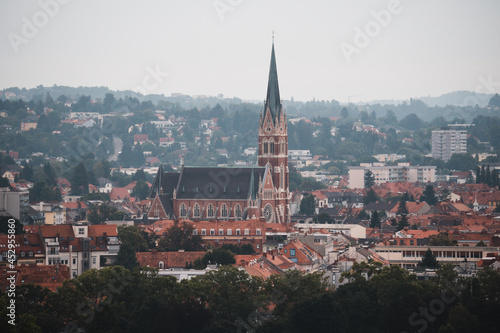 View of Graz city from above, Austria, in summer. Famous touristic european destination