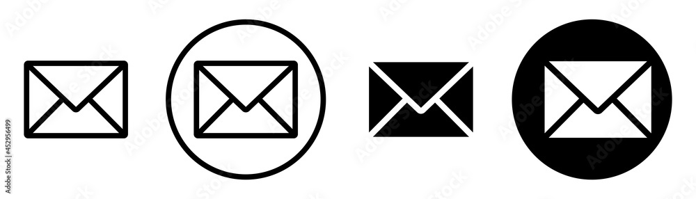 email icon, envelopes icon isolated on white background. Vector illustration email icon, envelopes icon isolated on white background. Vector illustration