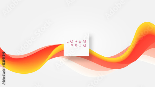 Bright flowing shapes, flow banner, brochure, web page, wallpaper. Wave dynamic flow background. Fashionable liquid design.