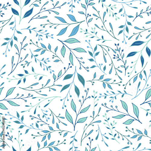 Floral sprouts pattern seamless vector. Modern