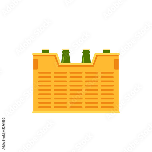 Crate vector. free space for text. wallpaper. Bottle in crate.