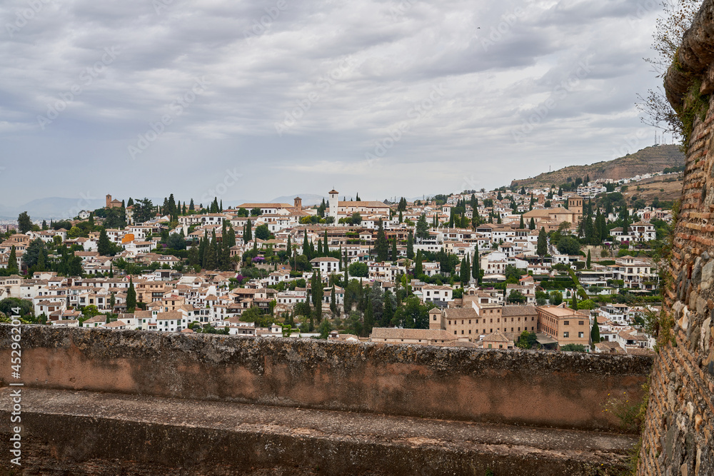 View of the city of Granada from the Alhambra. Spain 