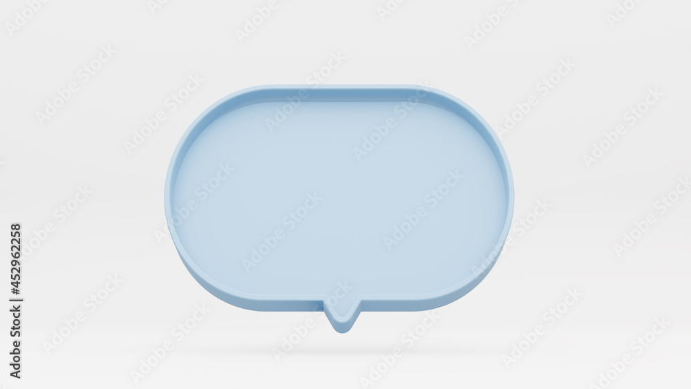 Isolated blank talk or message bubble or comment sign symbol on white background illustration. 3D Render. Isolated blank talk or message bubble or comment sign symbol on white background illustration. 3D Render.