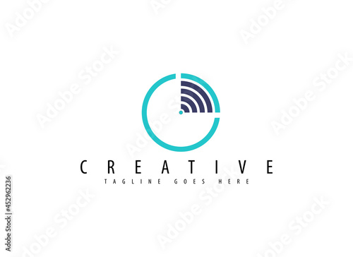 signal logo, Abstract modern wireless signal logo icon vector template, internet vector logo on white background with turquoise and black colors