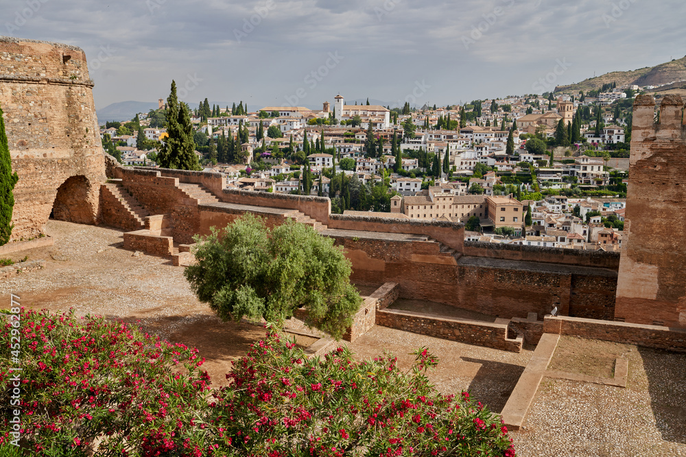 View of the city of Granada from the Alhambra. Spain 