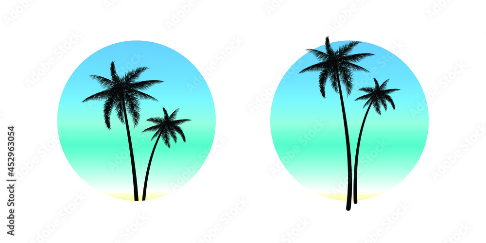 Vignette or logo with palm trees.