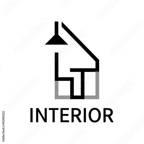 Vector logo interior design of a house, apartment