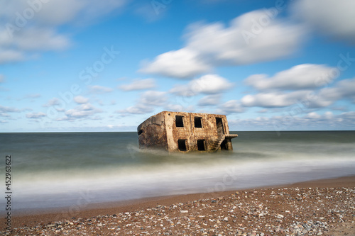 Fototapeta Naklejka Na Ścianę i Meble -  ruins of Karosta Fort military defenses in the Baltic Sea on the coast of Latvia