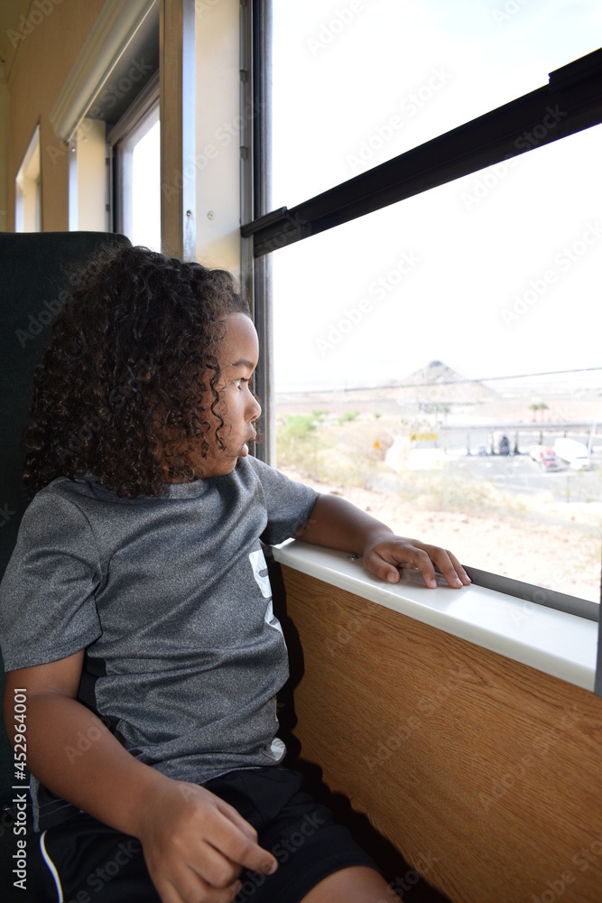 Child Looking Out Train Window Child Looking Out Train Window