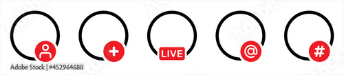 Live stories Icon, frame Live stories user video streaming, Vector Illustration