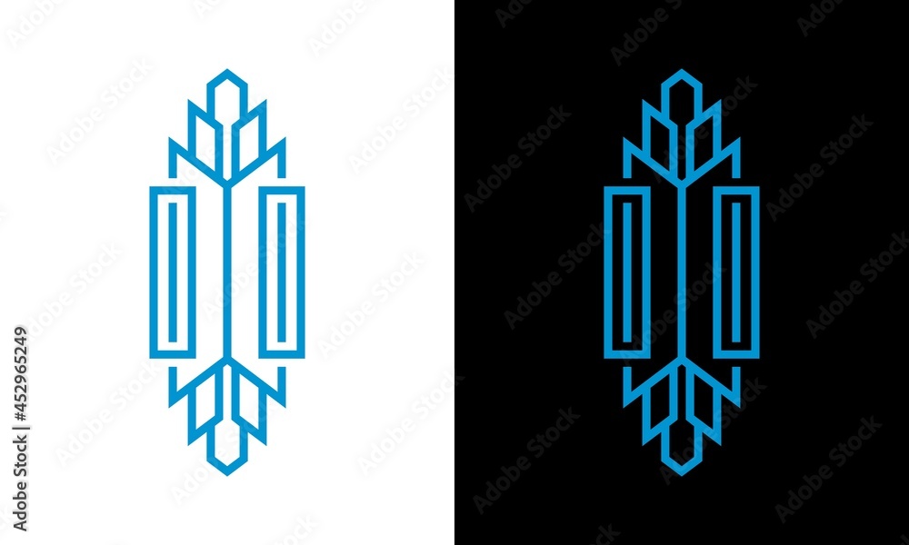 Minimalist city building line art logo design vector graphic.on a black and white background. Minimalist city building line art logo design vector graphic.on a black and white background.