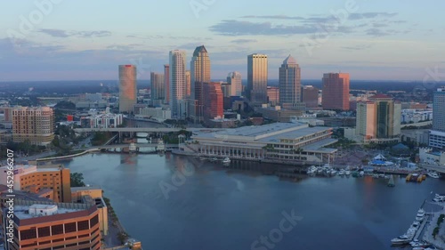 Pulling away from the waterfront of downtown Tampa