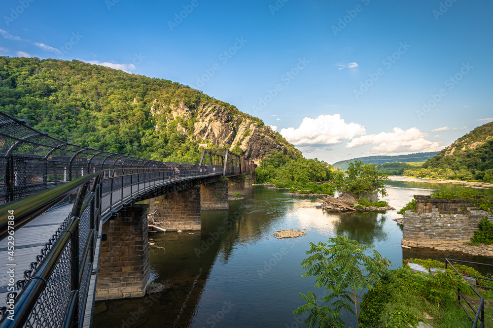 Winchester and Potomac Railroad Bridge over the Potomac River in Harper's Ferry, West Virginia.