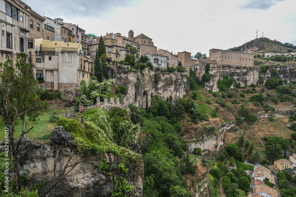 Cuenca Spain green town with houses