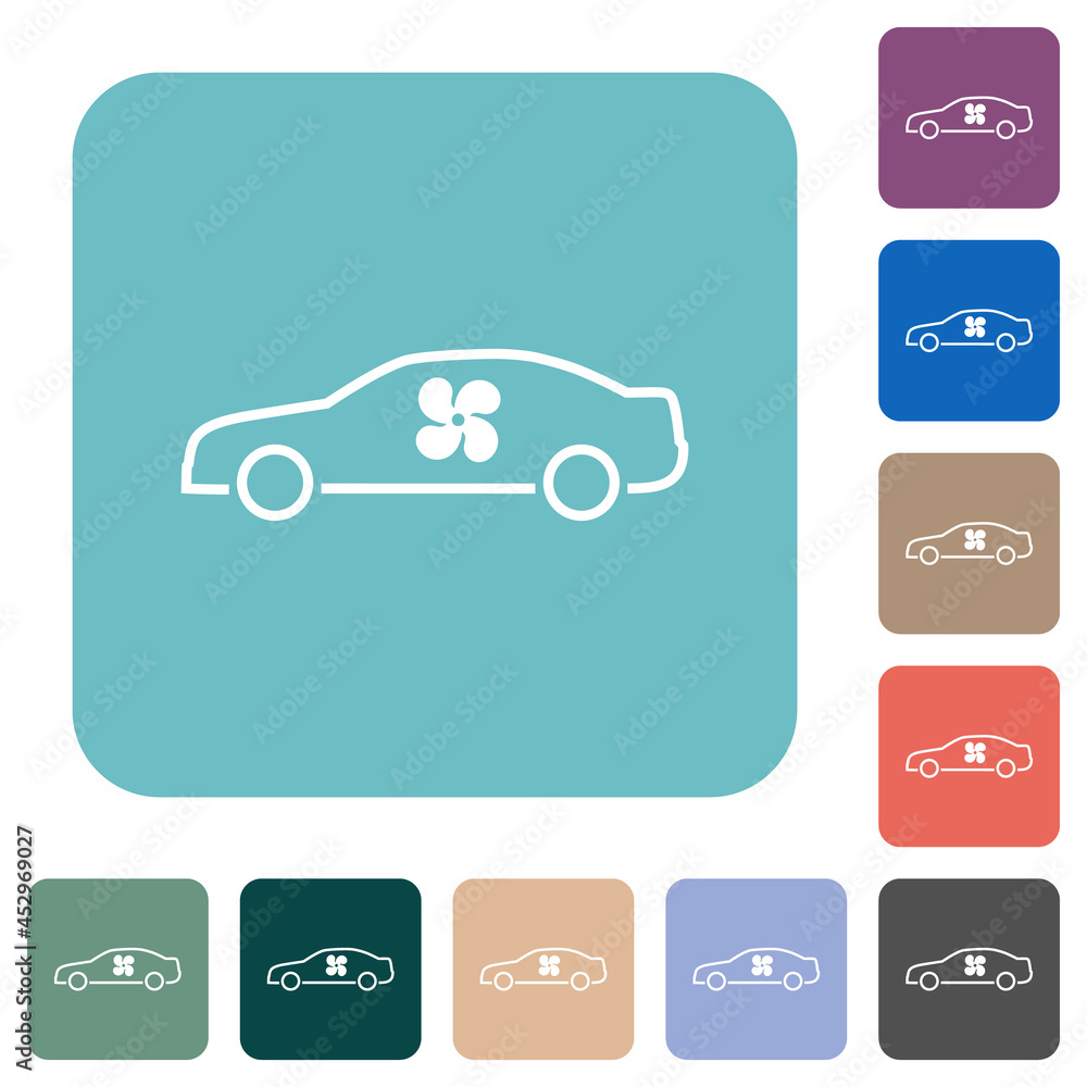 Car interior ventillation rounded square flat icons Car interior ventillation rounded square flat icons