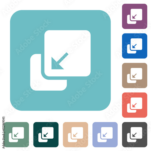 Collapse element rounded square flat icons