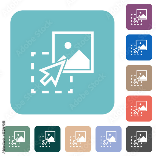 Drag image to upload rounded square flat icons