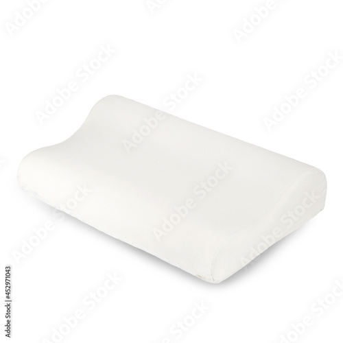 anatomical pillow made of foam material with memory effect, isolate on a white background