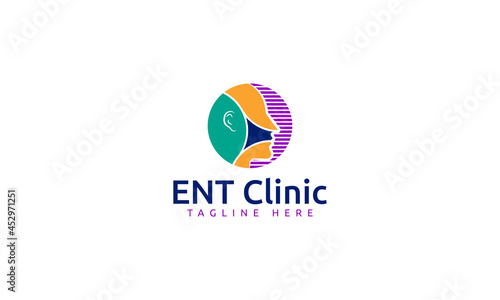 Ear Nose Throat Clinic Logo Vector Template