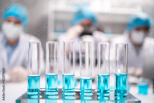 professional health care researchers scientist working in life of medical science laboratory, scientific technology of medicine chemistry or biology lap experiment test work for doctor in hospital